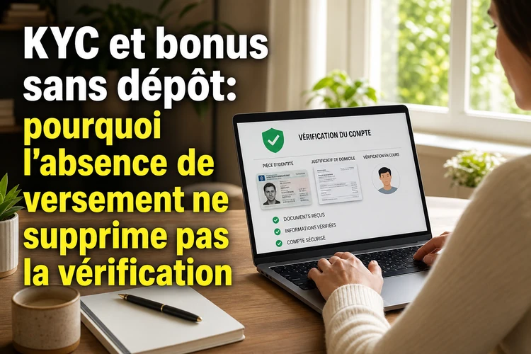 KYC et bonus sans dépôt: pourquoi l'absence de versement ne supprime pas la vérification