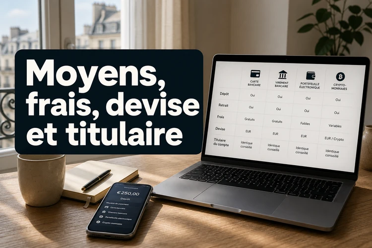 Moyens, frais, devise et titulaire